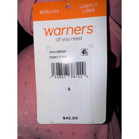 Brand New Warners Women's Size Small Lightly Lined Wireless T-Shirt Bra Pink - Picture 3 of 6